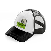 golf hole ball-black-and-white-trucker-hat