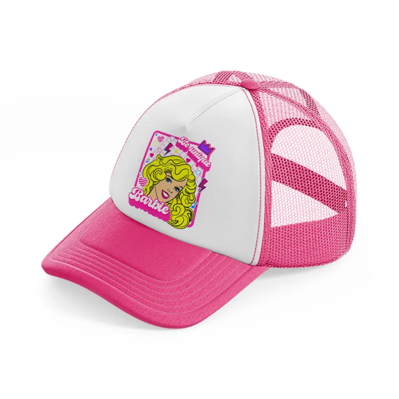 barbie be unique-neon-pink-trucker-hat