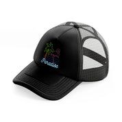 h210805 17 flamingo paradise vintage 80s black trucker hat