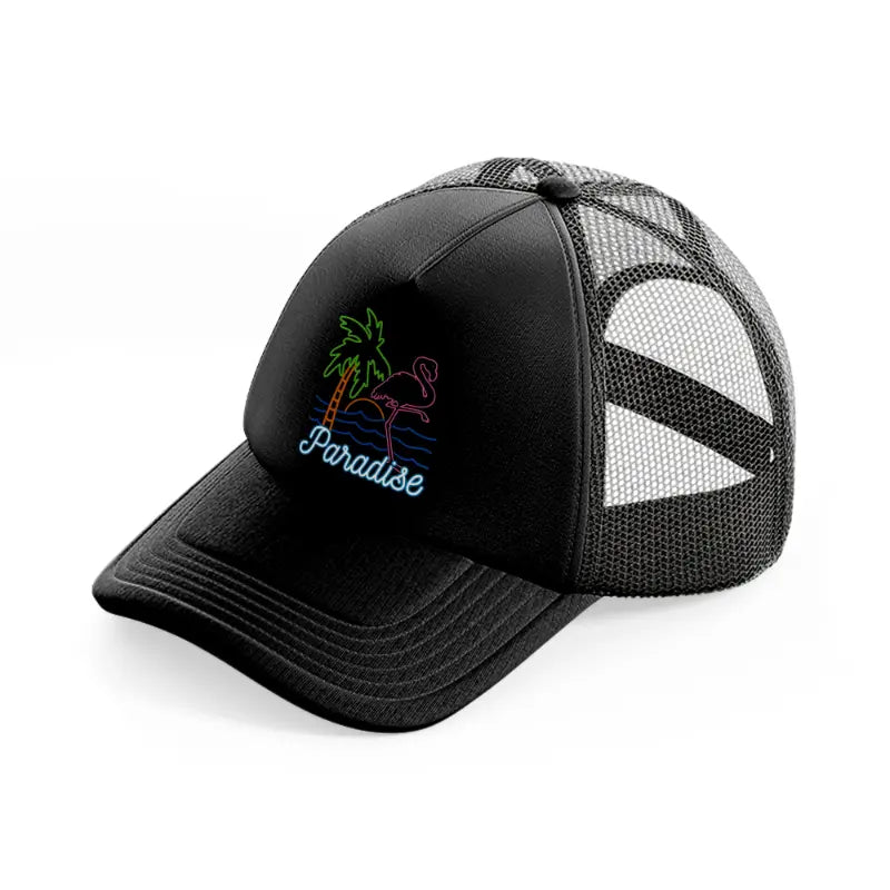 h210805-17-flamingo-paradise-vintage-80s-black-trucker-hat