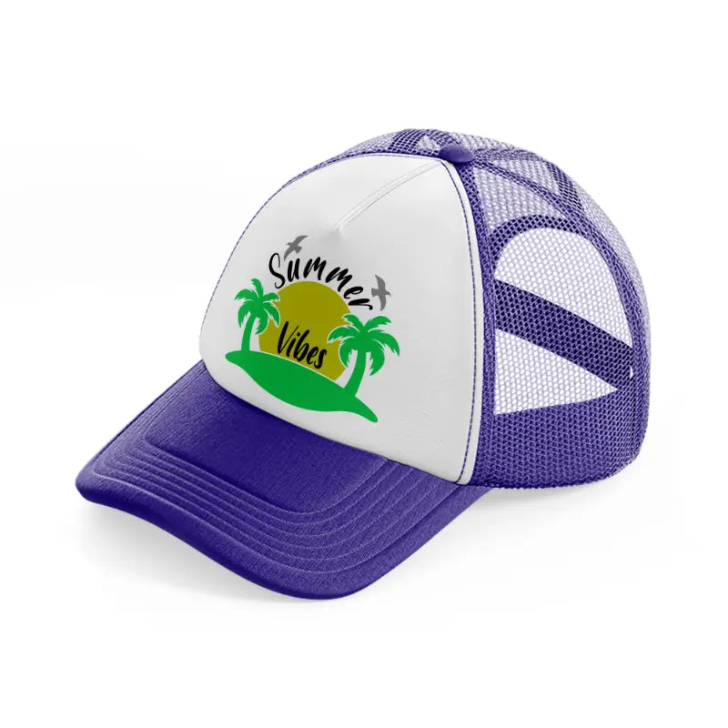 summer vibes lime-purple-trucker-hat