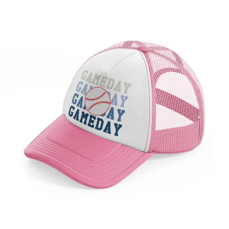 gameday pink and white trucker hat