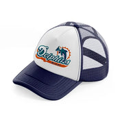 miami dolphins logo-navy-blue-and-white-trucker-hat