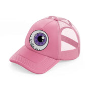 purple eyeball-pink-trucker-hat