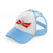 budweiser simple logo sky blue trucker hat