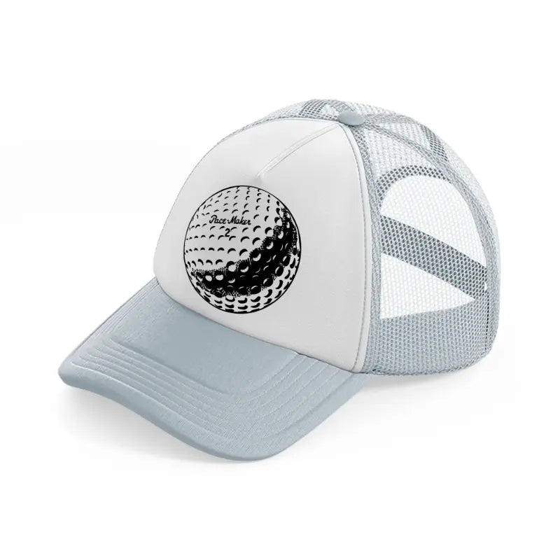 golf ball b&w-grey-trucker-hat