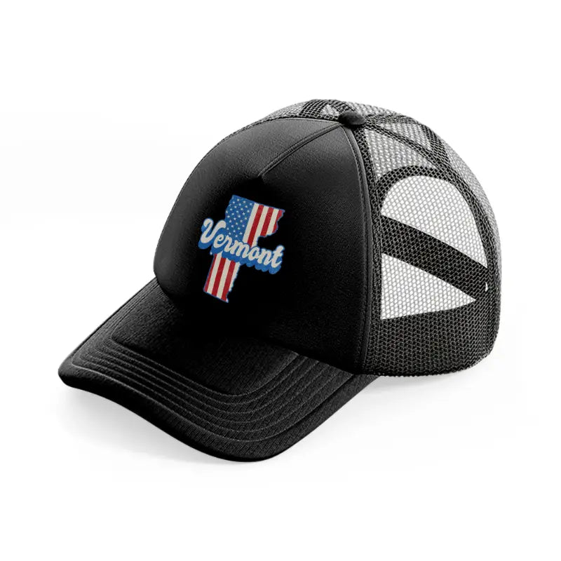 vermont flag-black-trucker-hat
