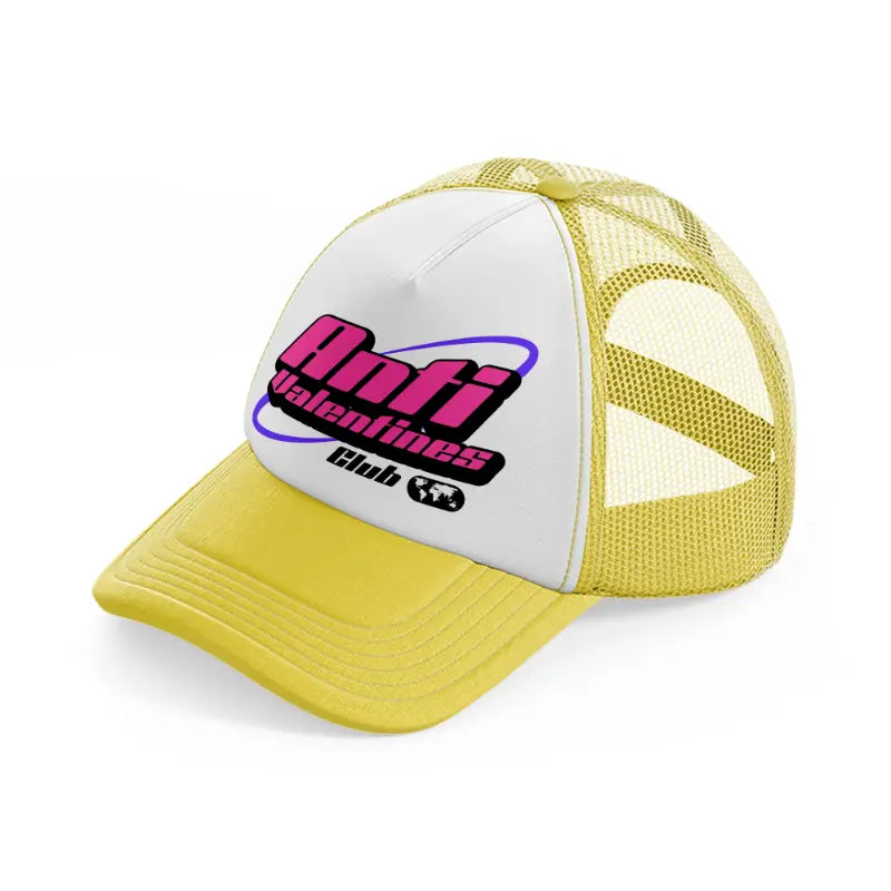 anti valentines club yellow trucker hat