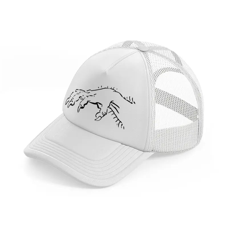 ghost hand-white-trucker-hat