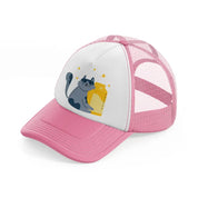 013 milk pink and white trucker hat