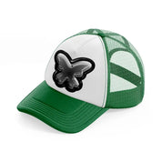 butterfly green and white trucker hat