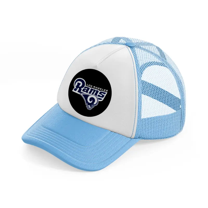 los angeles rams badge-sky-blue-trucker-hat
