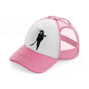 lady with weapons-pink-and-white-trucker-hat