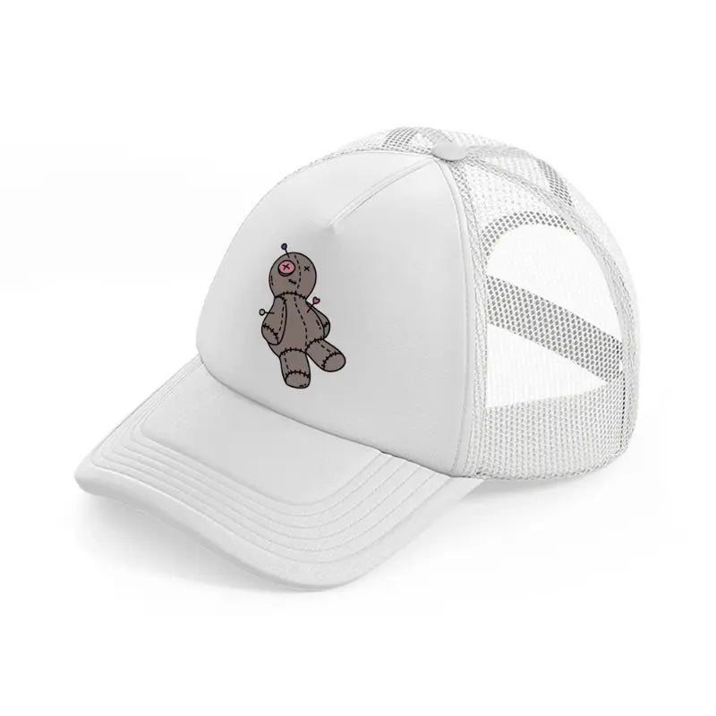 voodoo doll-white-trucker-hat