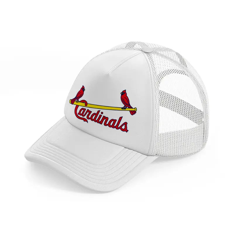 st louis cardinals vintage emblem-white-trucker-hat