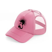 gothic girl with spike-pink-trucker-hat