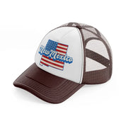 new mexico flag-brown-trucker-hat