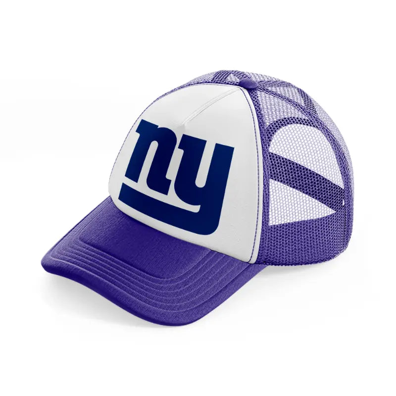 ny emblem-purple-trucker-hat