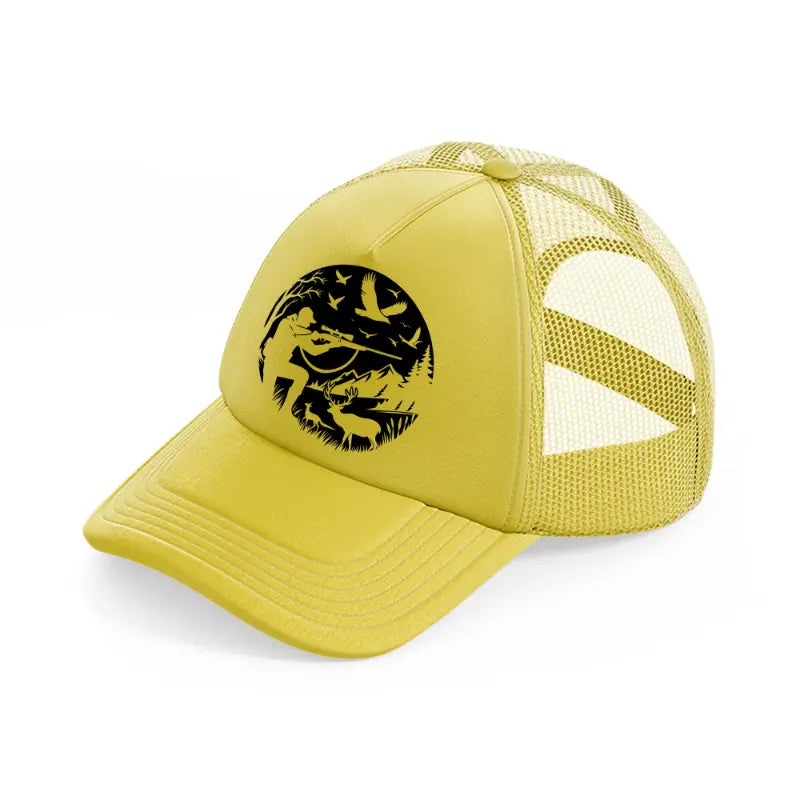 hunter figure-gold-trucker-hat