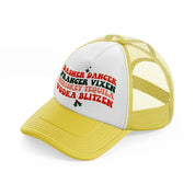 dasher dancer prancer vixen whiskey tequila vodka blitzen-yellow-trucker-hat