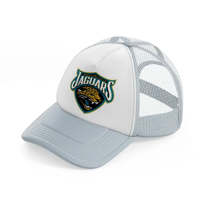 jacksonville jaguars white badge-grey-trucker-hat