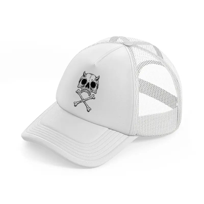 dark skull art-white-trucker-hat