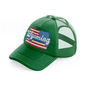 wyoming flag-green-trucker-hat