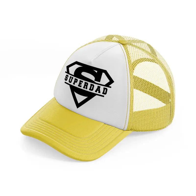 super dad logo yellow trucker hat