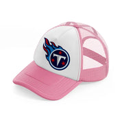 tennessee titans round emblem-pink-and-white-trucker-hat