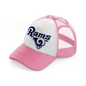 los angeles rams modern-pink-and-white-trucker-hat