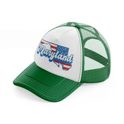 maryland flag-green-and-white-trucker-hat