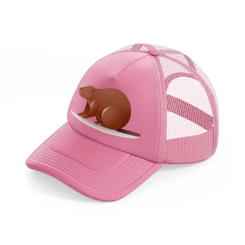 011 beaver pink trucker hat