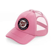 washington nationals red badge-pink-trucker-hat