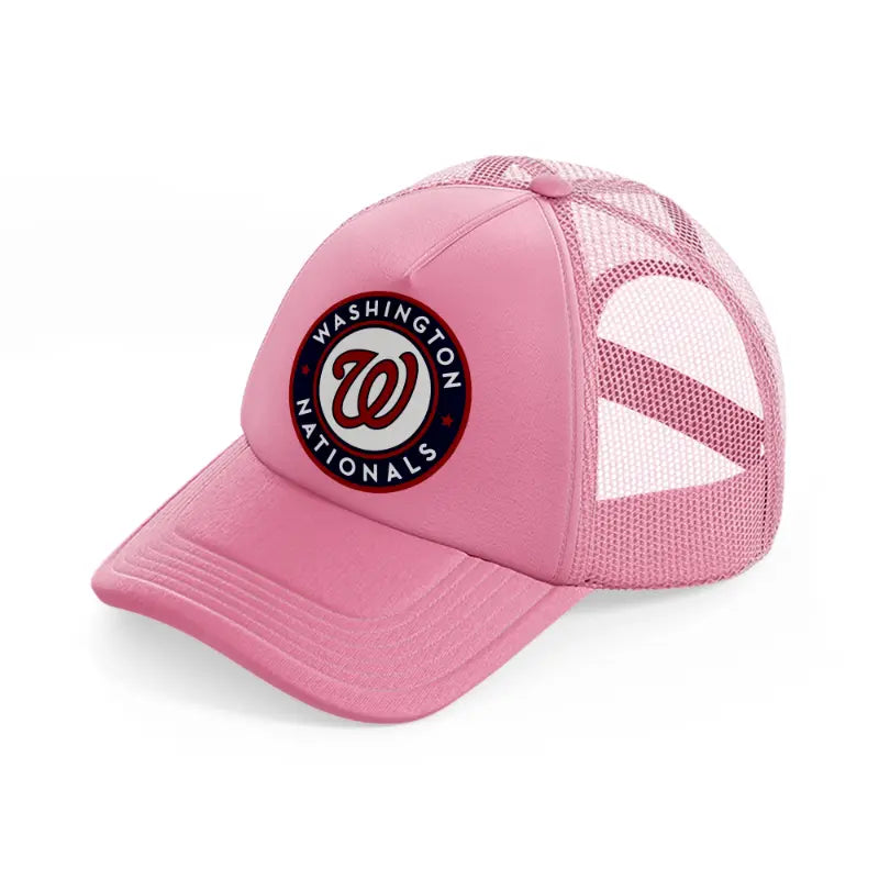 washington nationals red badge-pink-trucker-hat