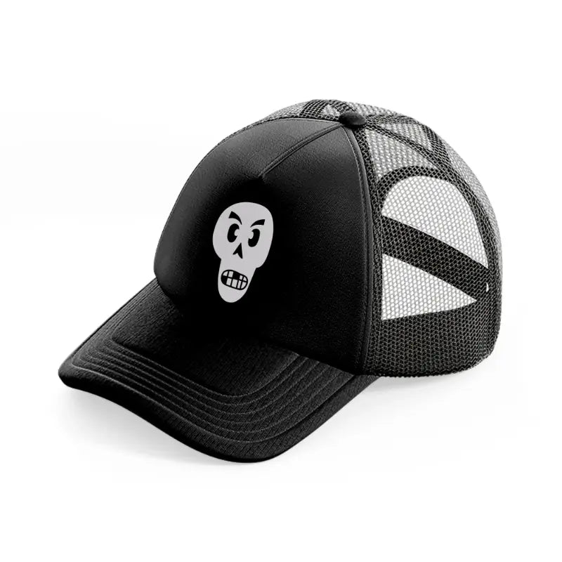 angry skull-black-trucker-hat