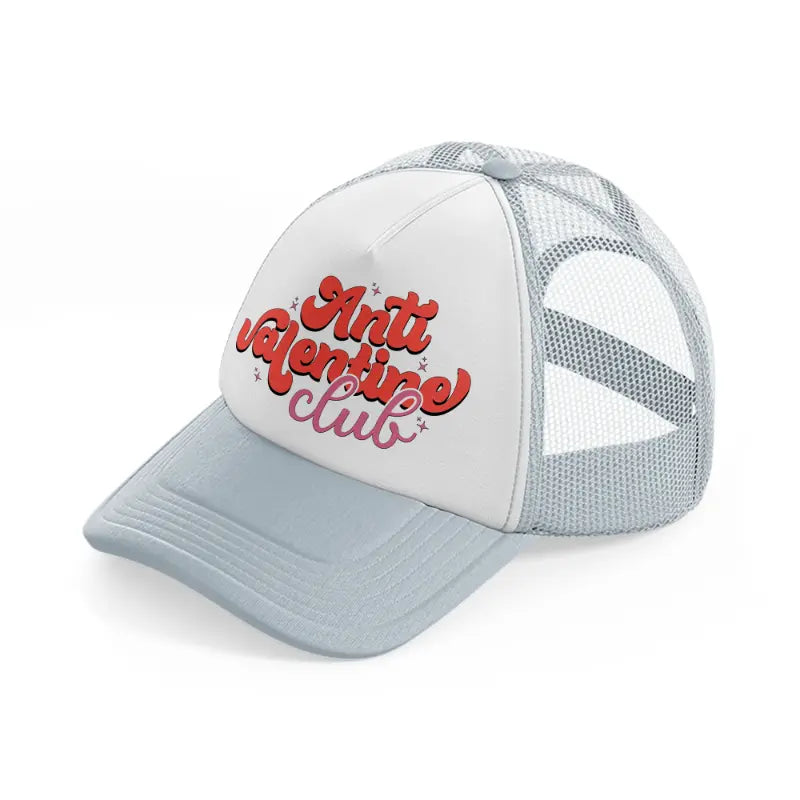 anti valentine club-grey-trucker-hat