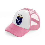kansas city badge-pink-and-white-trucker-hat