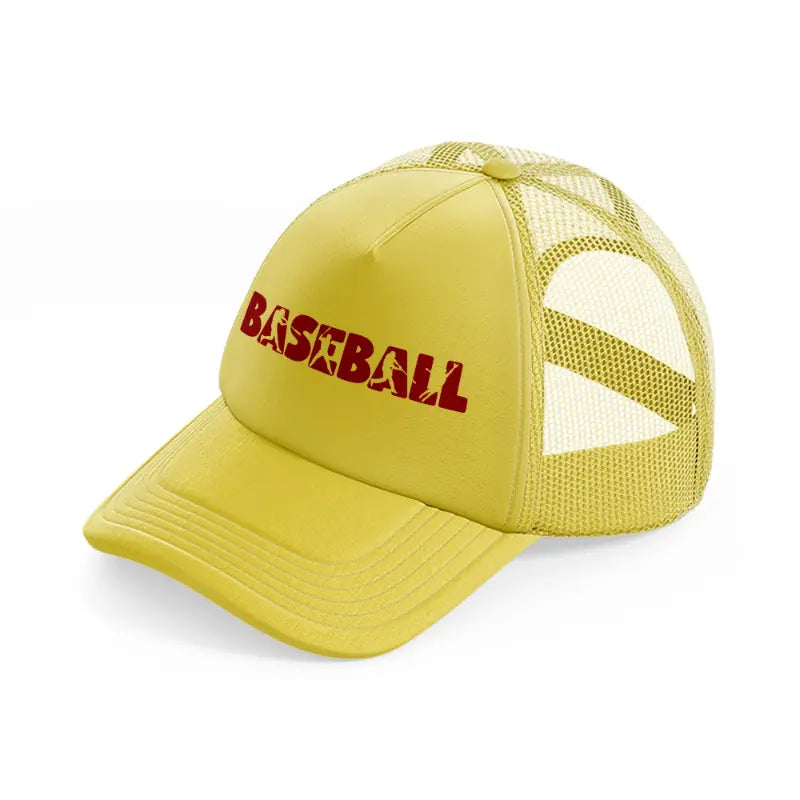 baseball gold trucker hat