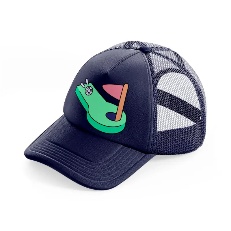 mini golf-navy-blue-trucker-hat