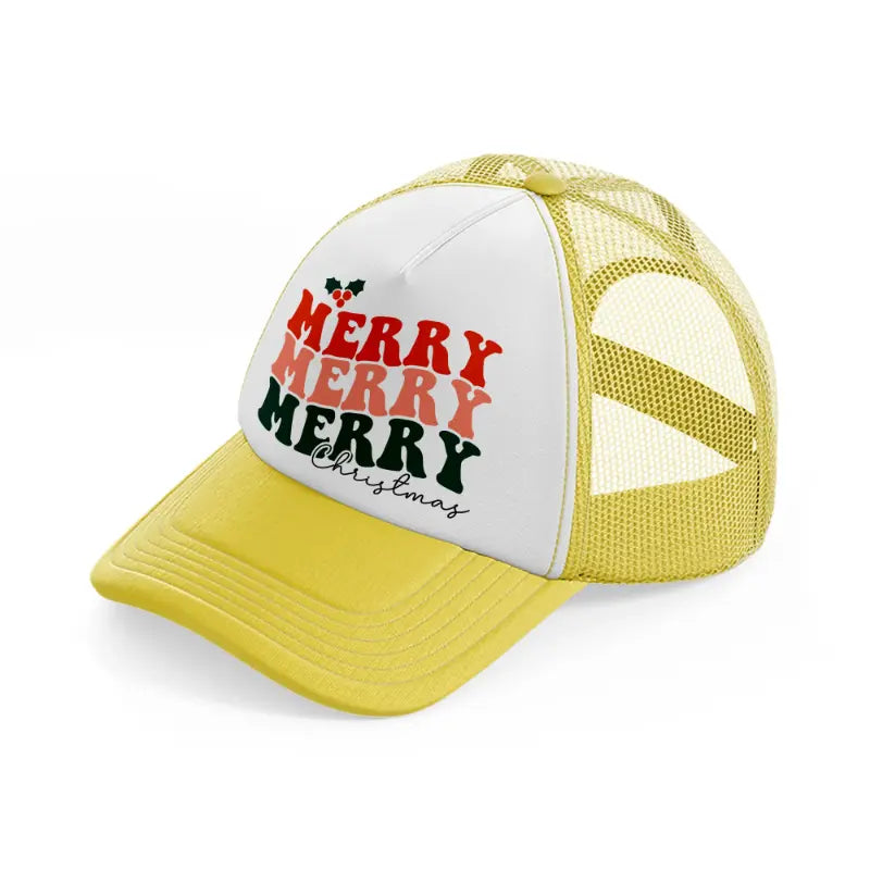 merry christmas-yellow-trucker-hat