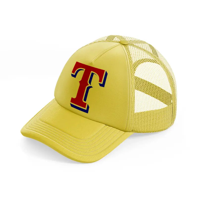 texas rangers emblem-gold-trucker-hat