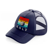 golf retro navy blue trucker hat