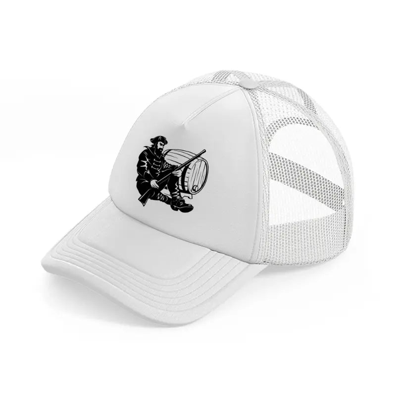 pirate rifle-white-trucker-hat