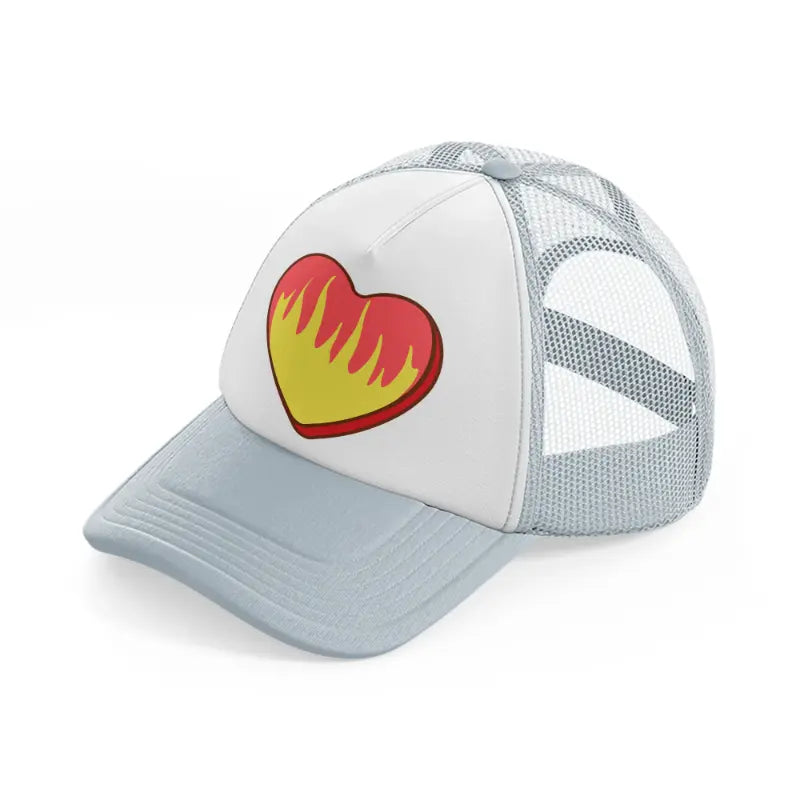 heart on fire-grey-trucker-hat