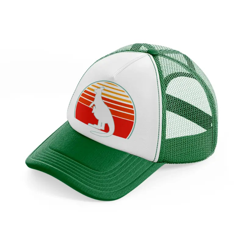 kangaroo retro vintage 80s style-green-and-white-trucker-hat