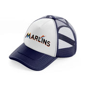 miami marlins retro-navy-blue-and-white-trucker-hat