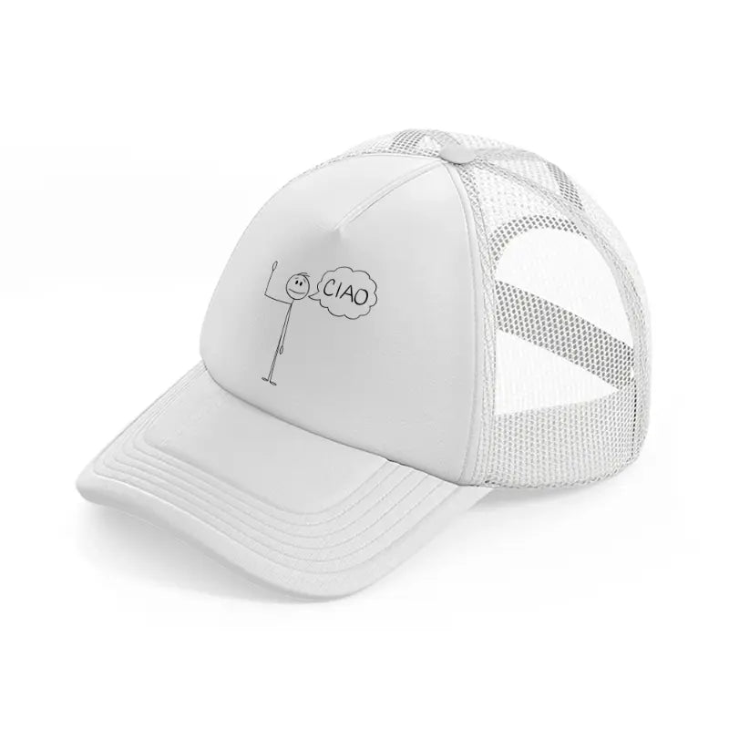 ciao man-white-trucker-hat