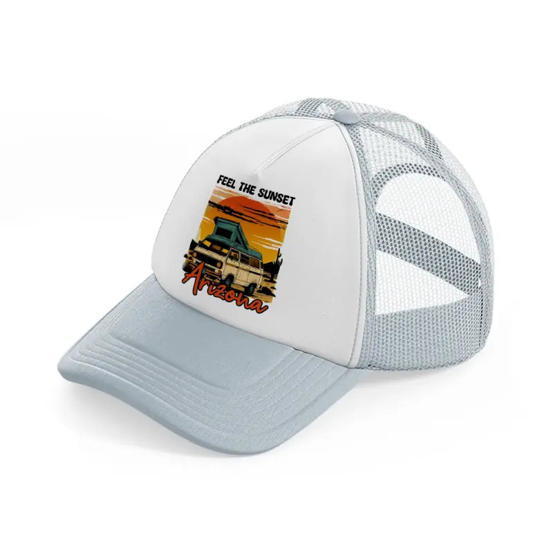 feel the sunset arizona-grey-trucker-hat