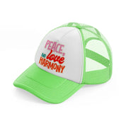 groovy love sentiments gs 15 lime green trucker hat