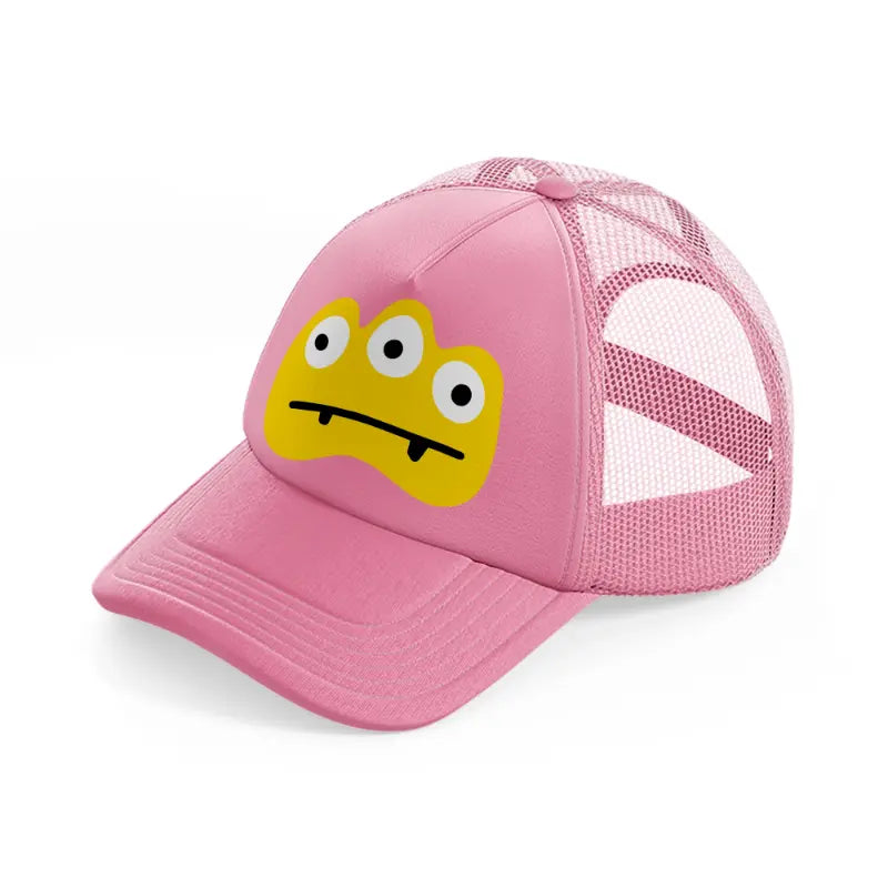yellow monster-pink-trucker-hat